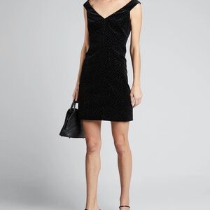 Theory Off the Shoulder Dotted Mini Dress